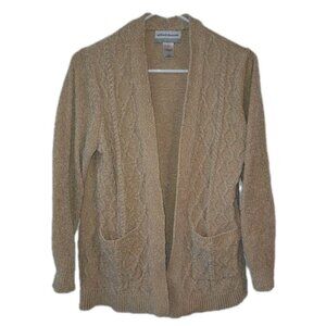 Alfred Dunner Women’s Petite Large Tan Long Sleeve Wrap Sweater